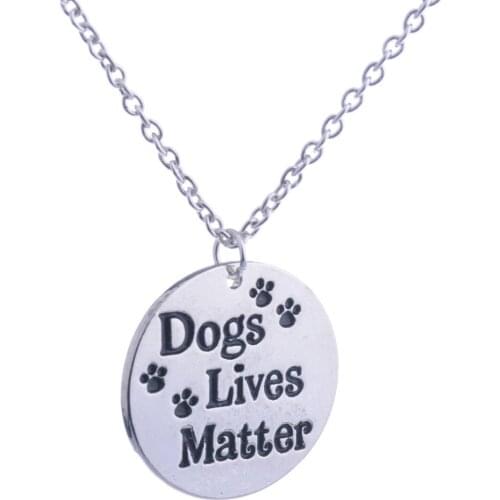 Animals Rescued Dogs Live Matter Pet Paws Round Pendant Necklace Charm Jewelry Women Men Friends Choker Collar Party Gifts Xmas
