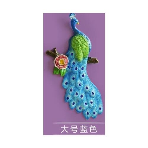 Pastoral peacock mural wall resin Home Furnishing creative living room decoration background wall style statue