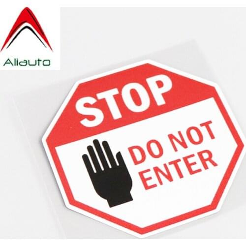 Aliauto Fun Warning Mark Car Sticker Stop Do Not Enter Brand Introduction Sunscreen Waterproof Decal PVC Accessories,10cm*10cm
