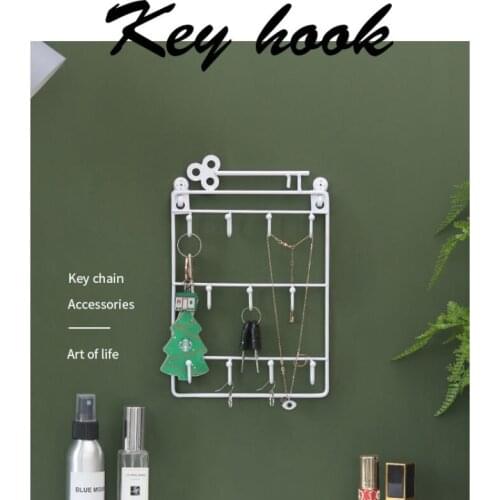 Simple Iron Wall Decoration Key Suspension Storage Rack Home Decoration Door Key Storage Three Layer Shelf
