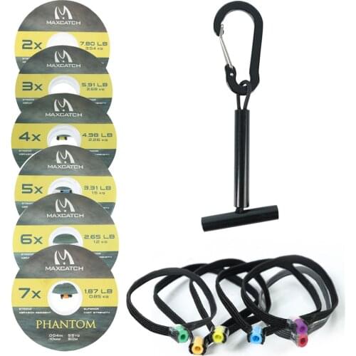 Maximumcatch Tippet Line (2x,3x,4x,5x,6x,7x) Clear Fly Fishing Tippet Line with Tippet Holder & Spool Tender