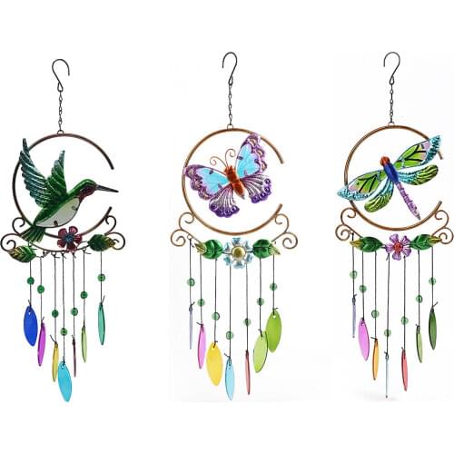 Wind Chimes Yard Garden Beauty Peacock Design Large Hanging Pendant Outdoor Ornament Home Decor
