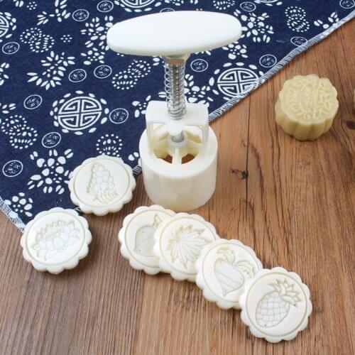 Hand Pressure Ice Skin Moon Cake Model Round Square Embossing Model Bean Paste Cake Model Mid-autumn Moon Cake Mould Bean Paste