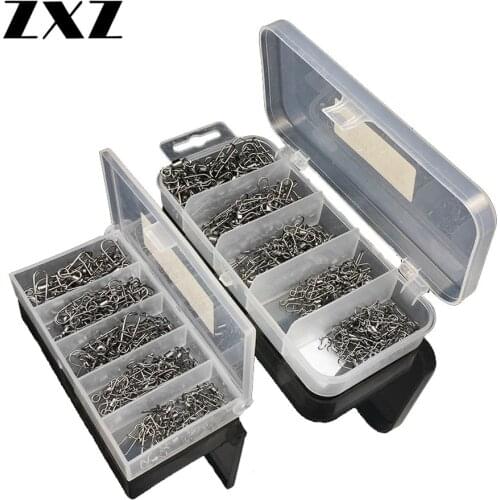 210/95pcs High Speed 8 Word Rings Fishing Connector Stainless Steel Ball Bearing Swivel Rings Hooks Swivels Fishing Accessories