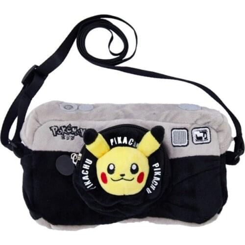 Pokemon Pikachu Retro Camera Modeling Crossbody Anime Plush Childrens Small Bag Traveling One-shoulder Cute Mobile Phone Bag