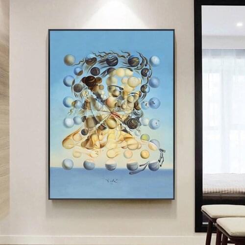 Modern Art Famous Painting Salvador Dali Galatea Spheres Poster Oil Painting Canvas Painting Wall Art for Living Room Home Decor