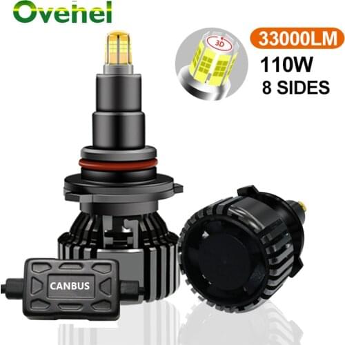 OVEHEL 33000LM 110W H7 LED H4 H11 Canbus Car Headlight Bulb LED H8 HB4 HB3 9005 9006 D1S D2S H1 LED lamp Fog lights 6000K 12V