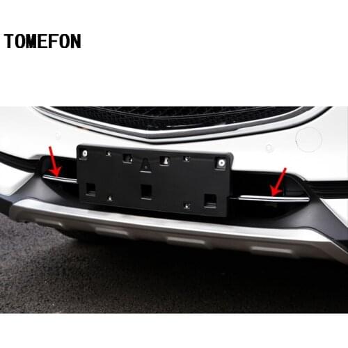 TOMEFON For Mazda CX-5 CX5 2017 2018 Stainless Steel Front Grille Grill Bottom Cover Decoration Sticker Car Styling Accessories