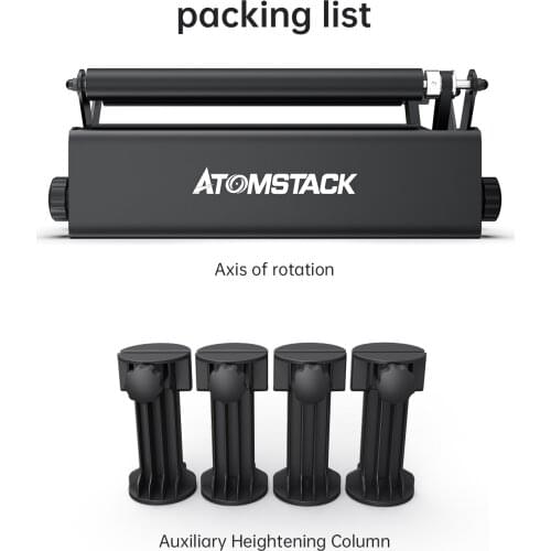 360° Rotating Engraving ATOMSTACK R3 Roller Parts for Cylindrical Objects With Axis 8 Angle Adjustments Engraver Diameter 4MM
