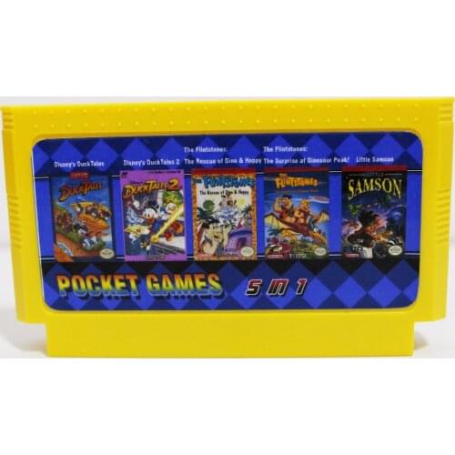 Top Quality Game Cartridge 60 Pins 8 Bit Game Card - 5 IN 1