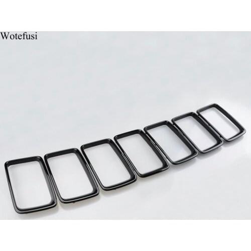 Wotefusi Black Grille Vent Trim Ring Insert Cover Kit For Jeep Grand Cherokee 2014 2015 2016 [QPA316]