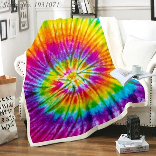 Vibrant color Funny Character Blanket 3D Print Sherpa Blanket on Bed Home Textiles Dreamlike Style 03