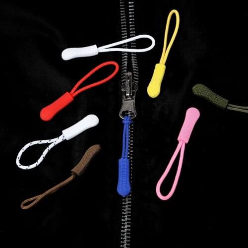 10pcs Zipper Pull Puller End Fit Rope Tag Fixer Zip Cord Puller Tab Replacement Clip Broken Buckle for Sewing Clothes Travel Bag