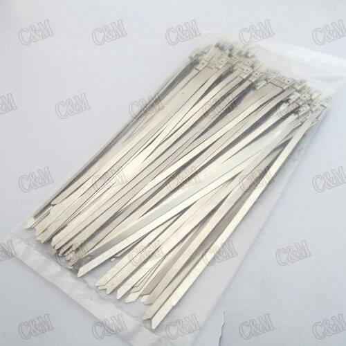 100 INDUSTRIAL 10" 4.6x250mm STAINLESS STEEL WIRE CABLE ZIP TIES STRAPS WHOLESALE free shipping