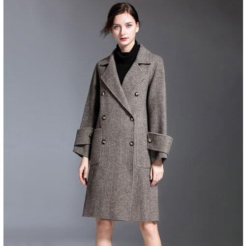 2021 Winter Fashion Wool Coat Long Womens Top Quality Classic Cashmere Coats Thick Warm Trench Lady S8735