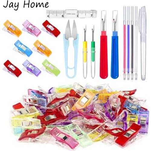 29Pcs Sewing Accessories Supplies Kit Sewing Clips &Seam Ripper & Thread Cutter Scissors &Tape Measure for Embroidery Tailoring