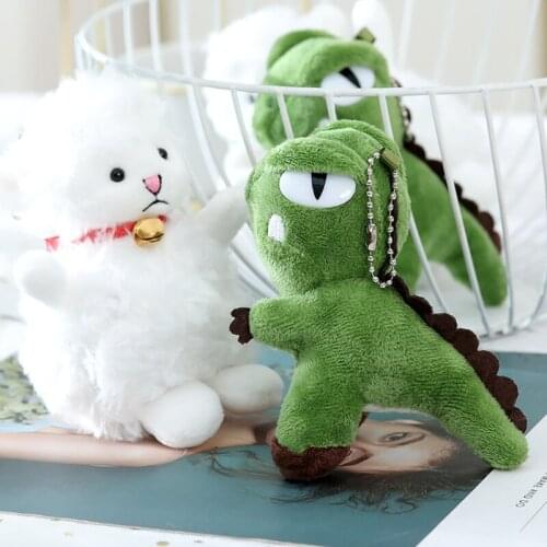 4inch Stuffed Dinosaur Keyring Plush Doll Soft Cotton Handbag Accessories H055
