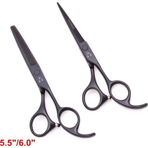 5.5 6.0 Professional Hairdressing Scissors Hair Thinning Barber Scissors Set Hair Cutting Shears Japan Steel 440C Scissor 1008