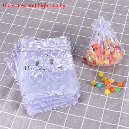 50Pcs High Quality Fashion Star White Organza Bags Nice Jewelry Packaging Bags Wedding Christmas Gift Pouches Bag 7x9cm