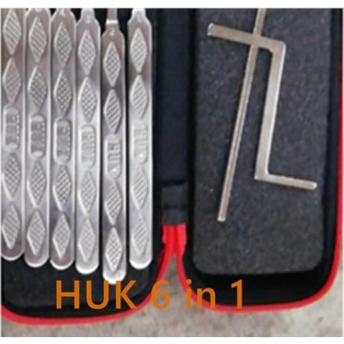 HUK 6 in 1 Premium Locksmith Tools kit For House Lock door open Premium Locksmith Fixture
