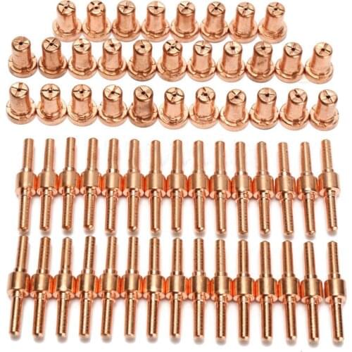 60pcs Extended Long Tip Electrode & Nozzles For PT31 LG40 40A Plasma Cutter