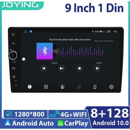 JOYING 9"2.5D IPS Android 10 HD 1280*720 Car Radio Stereo 1din Universal Head Unit Android Auto Carplay 4G Module Optical Output