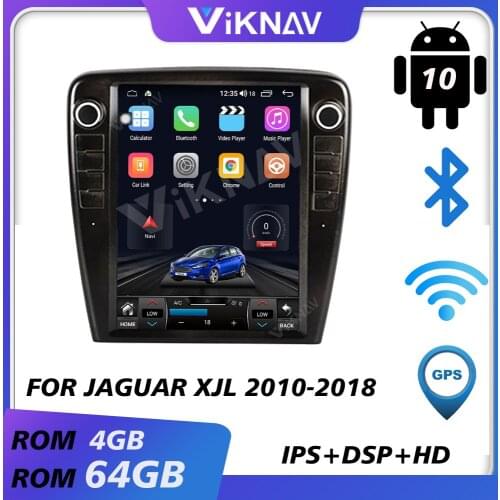 Car gps navi video multimedia player for Jaguar xjl 2010-2018 android auto radio car audio tape recorder vertical screen
