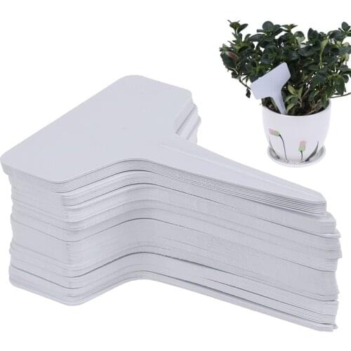 White Garden Labels Plug In Card Gardening Plant Classification Sorting Sign Tag Ticket Plastic Writing Plate Board 100Pcs/lot