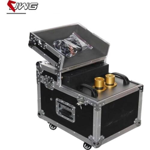 Free Shipping 900w Double Heads Dual Hazer Haze Fog Machine with Flight Case Professional Fogger Stage Equipment