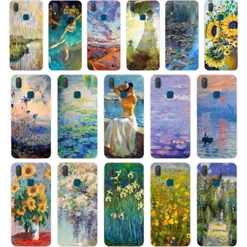 361FG Claude Monet Oil Painting Sunflower gift Soft Silicone Tpu Cover phone Case for VIVO Y3 Y11 Y12 Y15 Y17 Neo Pro Case
