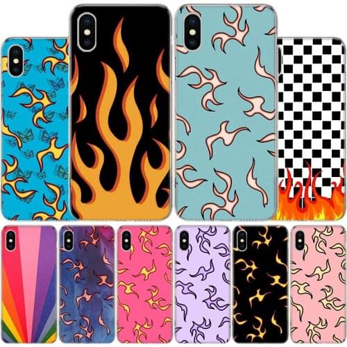 Blue Red Flame Fire Cover Phone Case For Apple iphone 11 12 Pro XR X XS Max 7 8 6 6S Plus + 7G 6G 5 SE 2020 Coque Popular