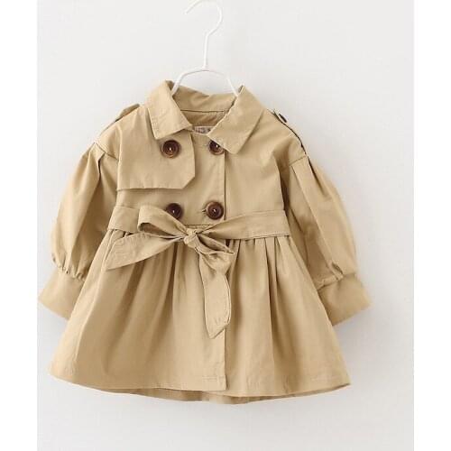 Baby Jacket Casaco Infantil Girl Baby Coat 2021 Spring Baby Jas Trench Double Breast Windbreaker for Girl Kids Jacket For 1-4T