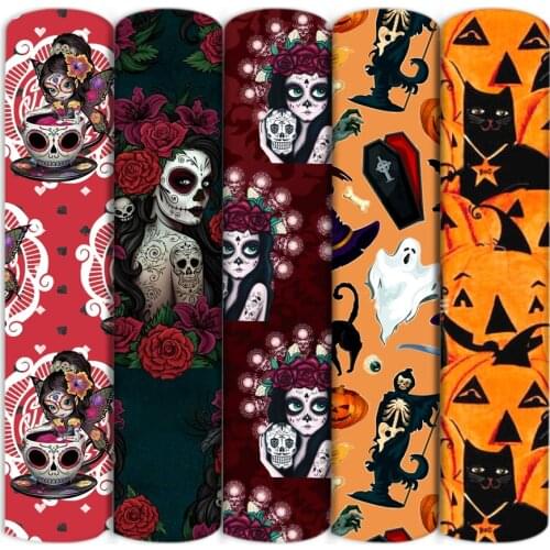 Halloween Design Polyester Cotton/4 way Stretch Fabric Patchwork Sewing Kid Home Textile Cloth Quilting Dress Curtain,1Yc17045
