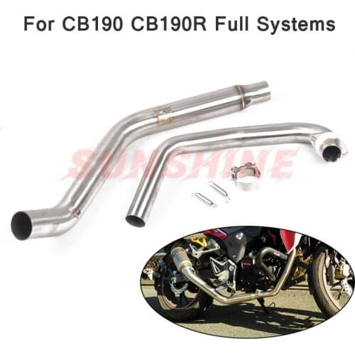 For HONDA CB190R CB190 Exhaust Full Systems Motorcycle Front Pipe Modified Motorcross Slip on Pipe Stainless Steel Connect Tube