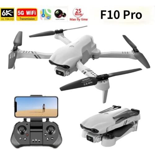F10 pro Drone 4k Professional 6K HD Dual Camera with GPS 5G WIFI Wide Angle FPV Rc Distance 2km Dron Toy Helicopter airplane