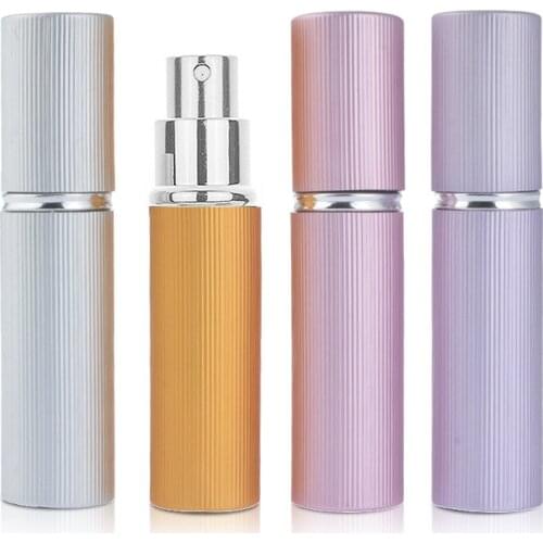 60 x 5ml Pure Color Stripe Alumite Perfume Bottle Portable Cosmetic Mist Spray Refillable Jar Wholesale
