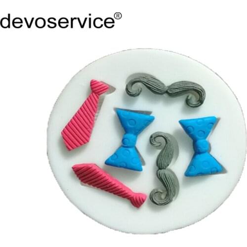 Bow Tie Design Cake Border Silicone Molds Wedding Cupcake Fondant Cake Decorating Tools Gumpaste Chocolate Molds Baking Moulds