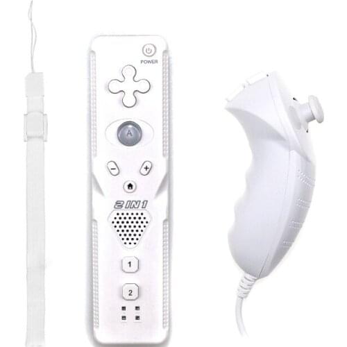 Voor Nintend Wii 2 In 1 Set Draadloze Bluetooth-compatible Joystick Afstandsbediening Sync Gamepad Nunchuck With Motion Plus