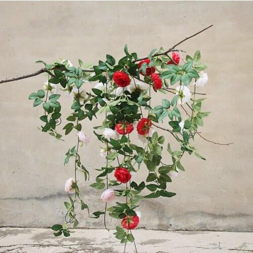 Simulation Peony Rattan Flower Wedding Artificial Flower wreath Living Room Decoration Fake vine Flower door hanging decoration