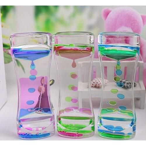 Drip Oil Acrylic Hourglass Desktop Colored Decoration Liquid Motion Bubble Hourglass Liquid Floating Oil Hourglass Gifts Toys