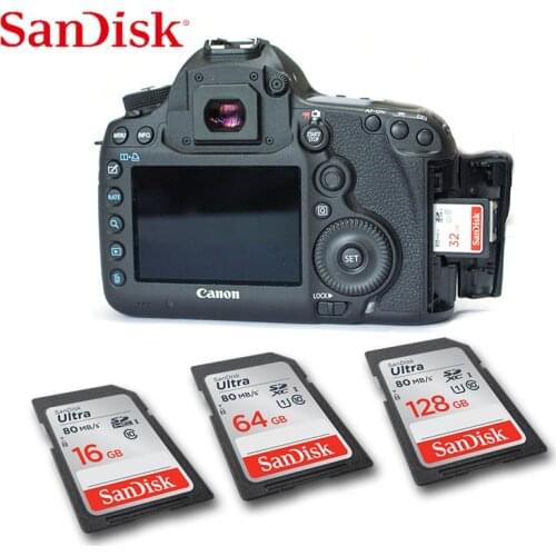 SanDisk Ultra Memory Card SDHC/SDXC SD Card Class10 16GB 32GB 64GB 128GB Cards C10 UHS-I 80MB/s Flash Card for Full HD Camera