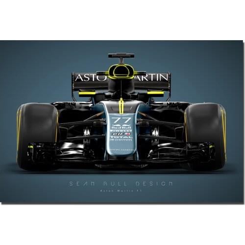 Aston Martin F1 Racing Car Poster Canvas Print Painting With Frame Wall Art Picture for Home Decor