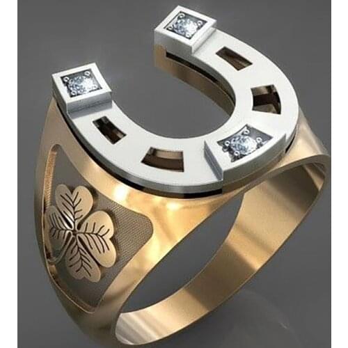 Fashion Men Rings Alloy Horseshoe Shaped Leaves Design Wedding Anniversary Women Birthday Gift For Girl Jewelry Unisex Rings