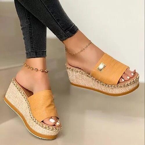 Summer Women Wedge Sandals Platform Flip Flops Soft Comfortable 2021 New Casual Shoes Ladies Sandals Outdoor Beach Slippers