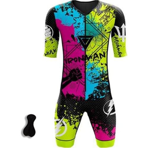 Summer Short Sleeve Mens Triathlon Cycling Sportswear Professional Outdoor Cycling Jersey Jumpsuit Tight Set Cycling Jersey