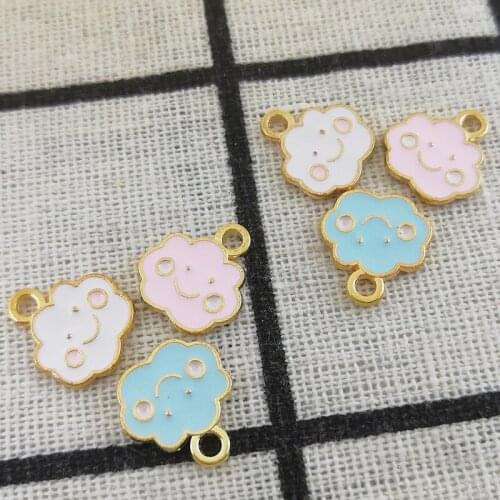 Hot 10Pcs Fashion Charms Enamels Alloy Cloud Earrings Jewelry Accessories DIY Hair Bracelet Earrings Necklace Accessories 2019