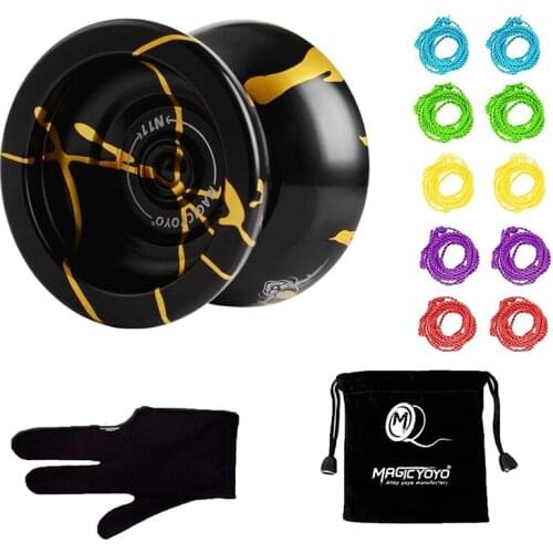 MAGICYOYO N11 Alloy Aluminum Professional Yoyo Unresponsive Yoyo Ball With Bag, Glove And 10 Strings