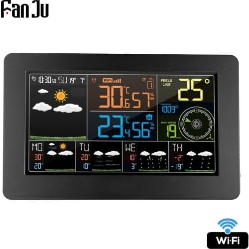 Multifunctional Color WiFi Digital Indoor Outdoor Thermometer Hygrometer APP Control Smart Weather Station Monitor