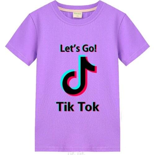 Fashion Tik Tok Boys Clothes Cartoon Style Girls Summer Tops T-Shirts Short Sleeve Shirt Cotton Kids Roupas Camisetas