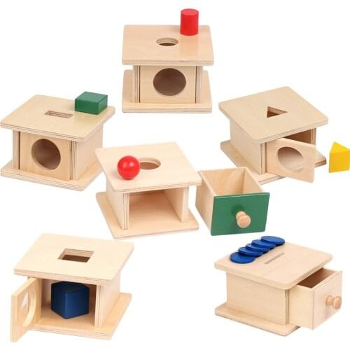 Montessori Geometric Shape Matching Box Sensory Toys Imbucare Box Early Learnng Toys For Toddlers Juguetes Montessori A1065H